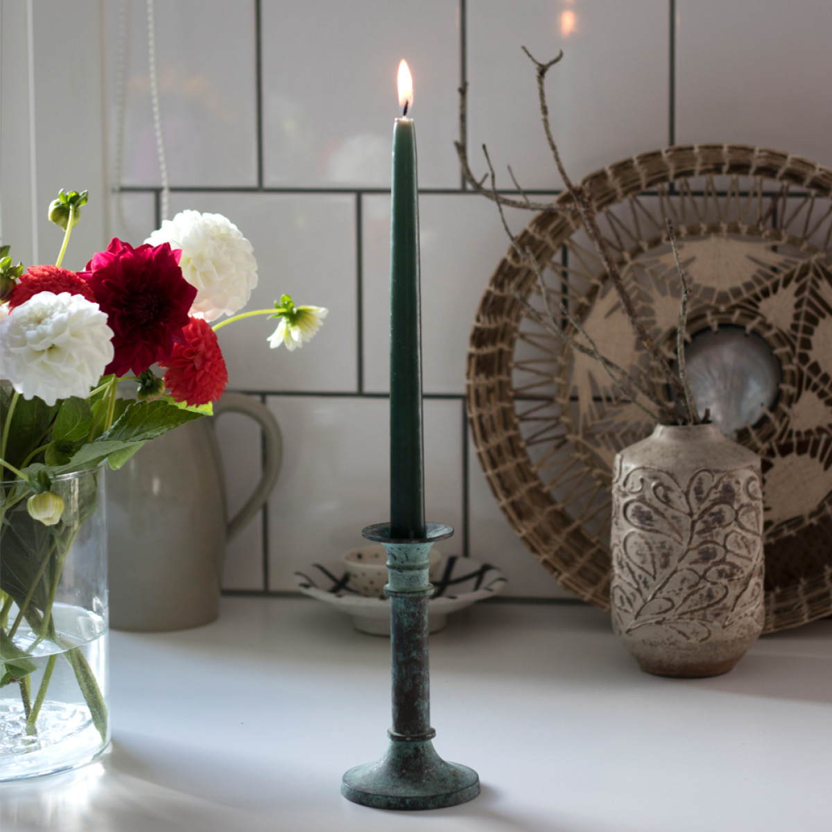 Liljeholmens Christina Antiikkikynttilä 26 cm 4 kpl Vihreä