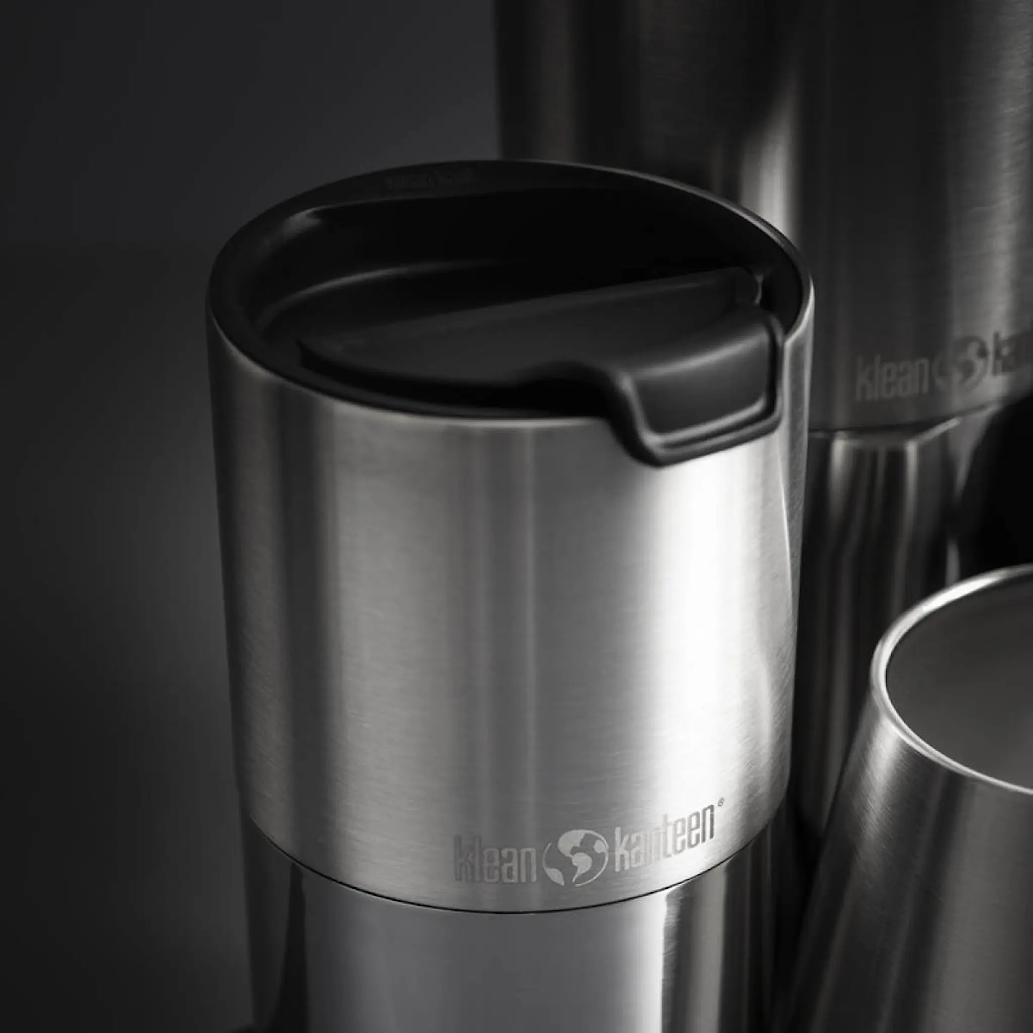 Klean Kanteen Rise Tumbler 47 cl med fliplock Borstat stål