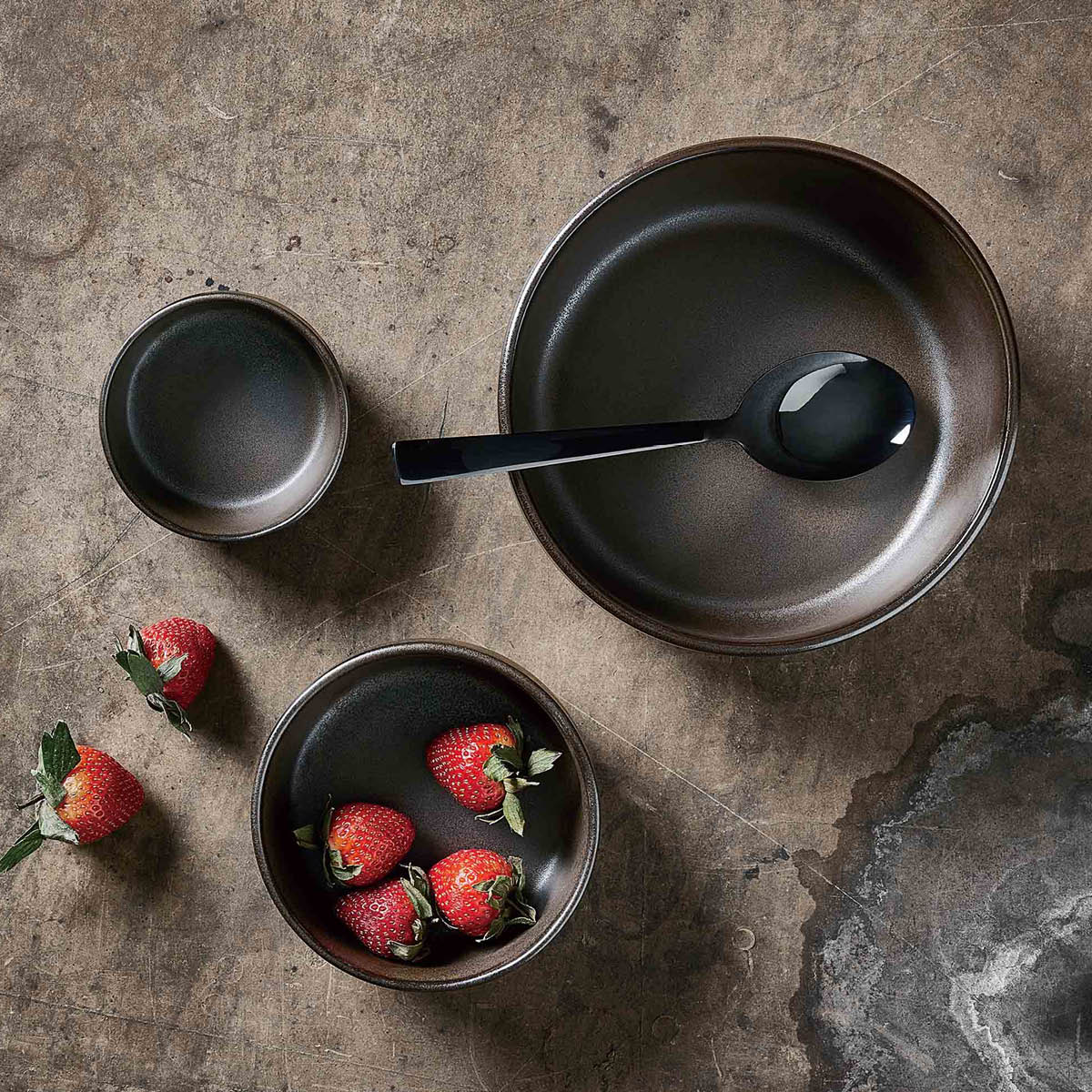 Aida RAW skålsett 3 deler 19,5 cm metallic brown