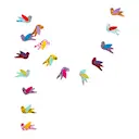 Girlang Fågel Papper 135 cm Multi