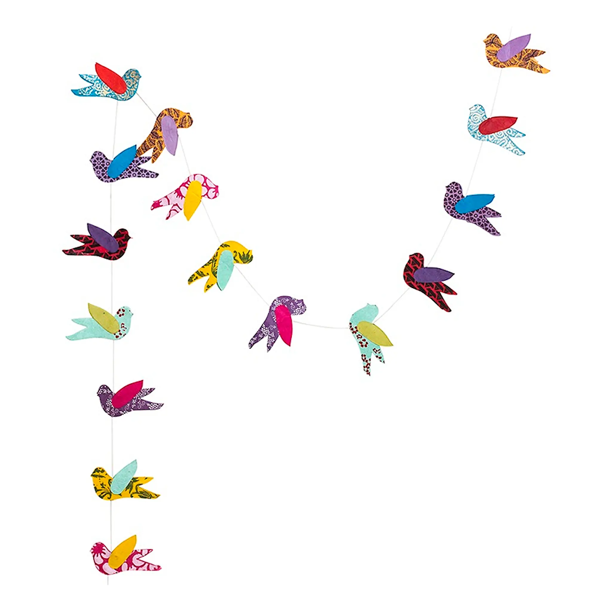 A World of Craft Girlang Fågel Papper 135 cm Multi