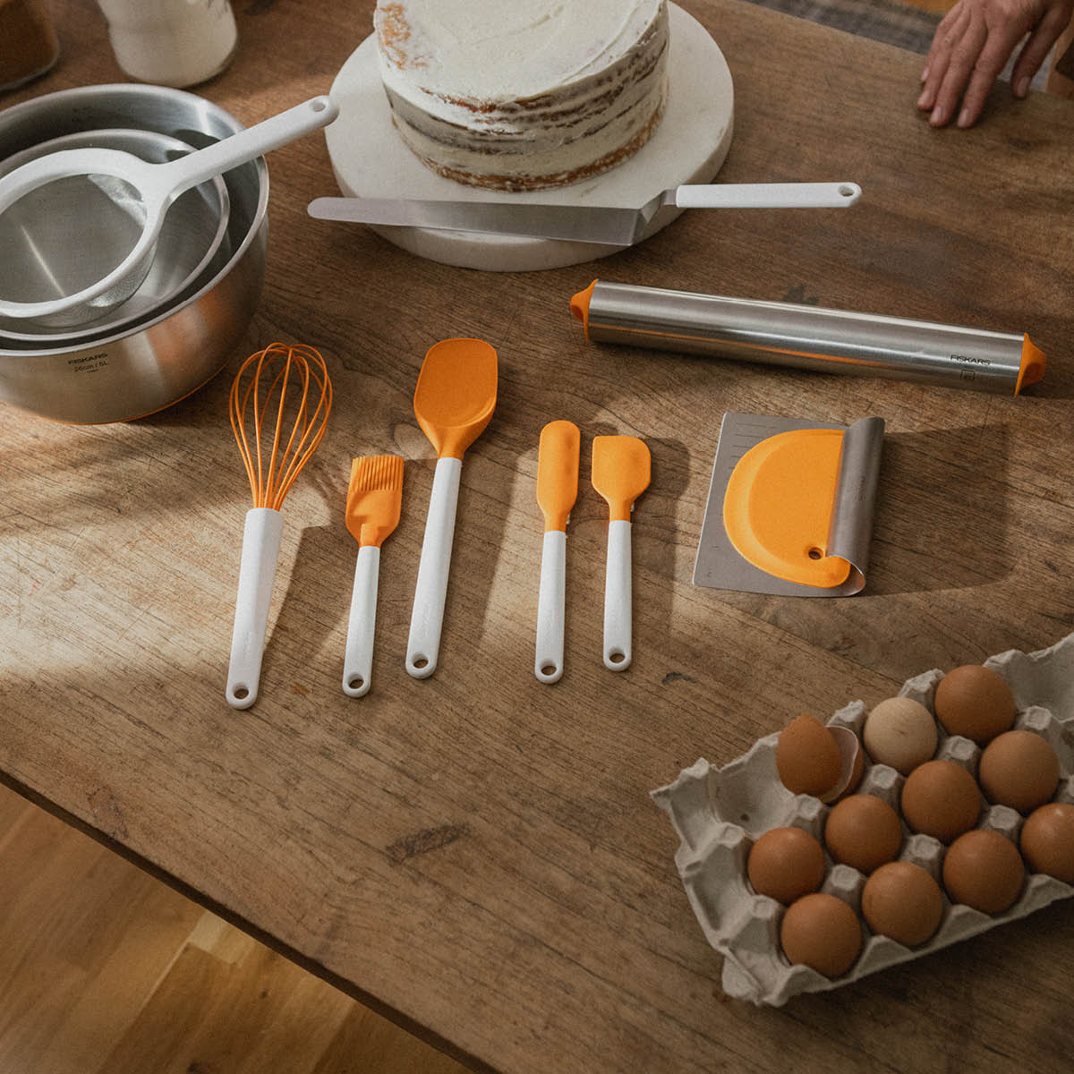 Fiskars Functional Form deigskraper 2-i-1 11,6x23 cm stål/oransje