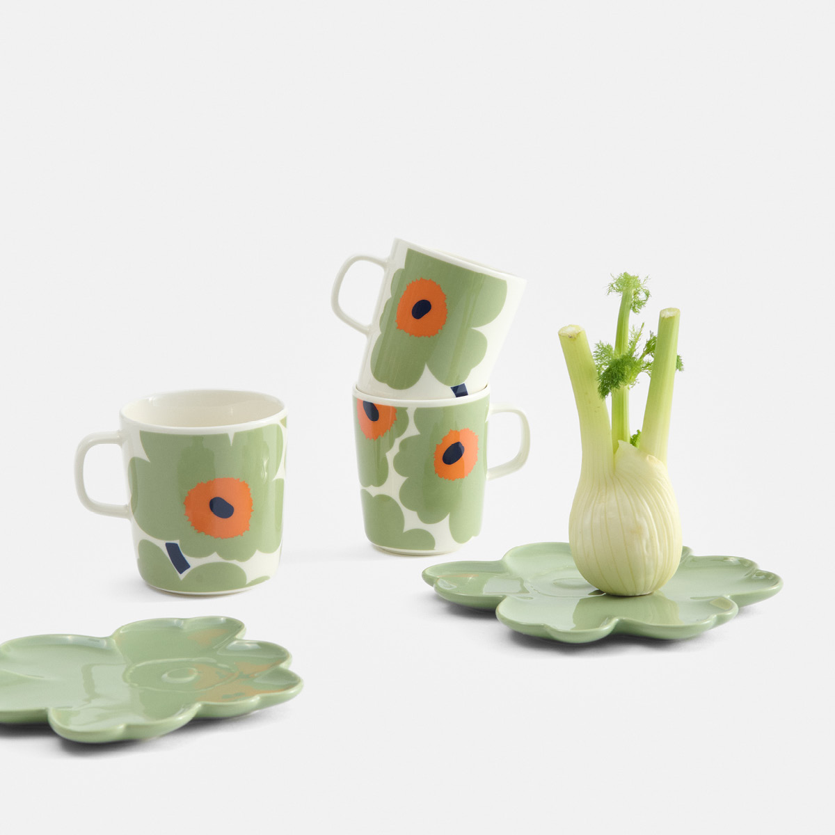 Marimekko Unikko Lautanen kukanmuoto 20 cm Sage