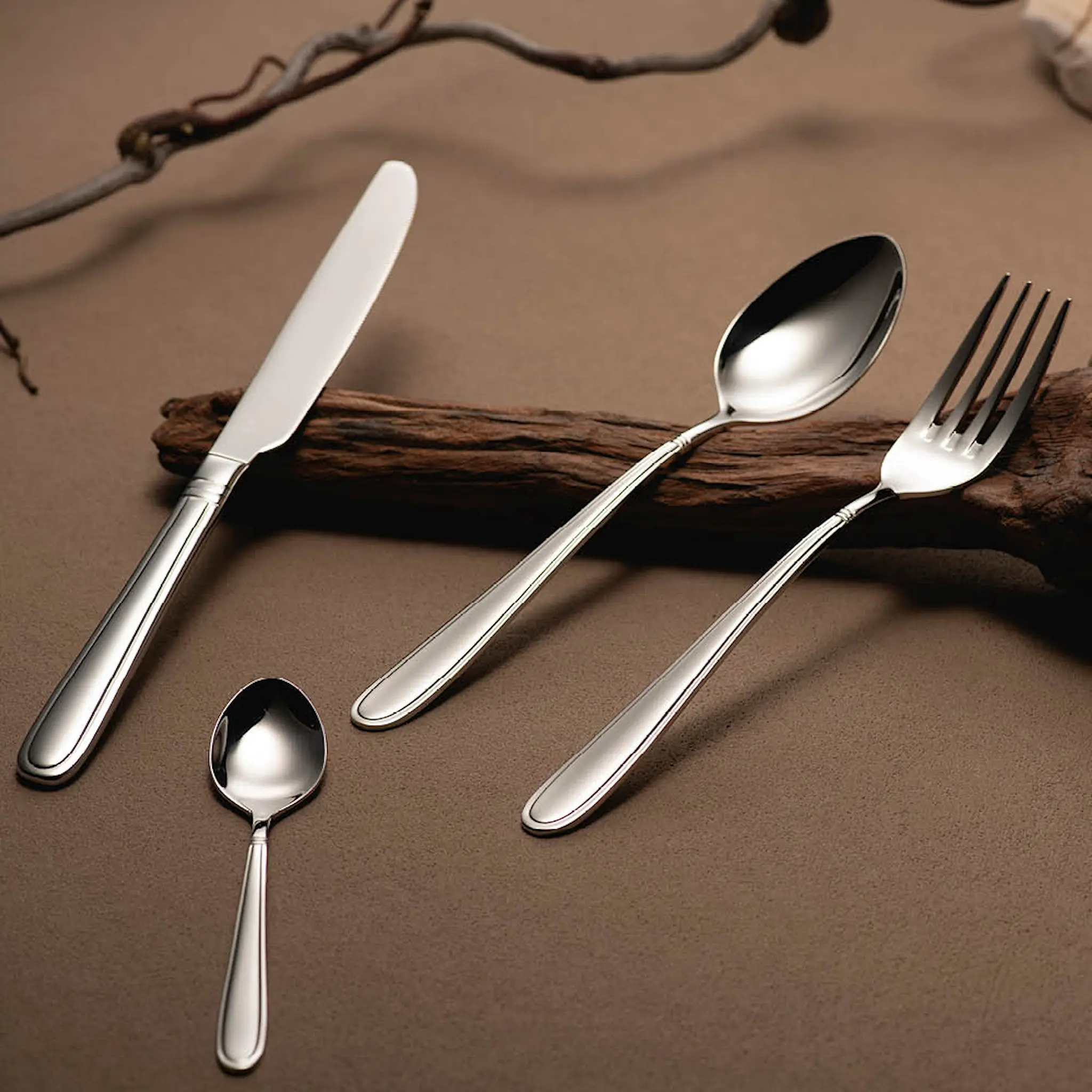 Modern House Lilje bestikksett 48 deler polert stål