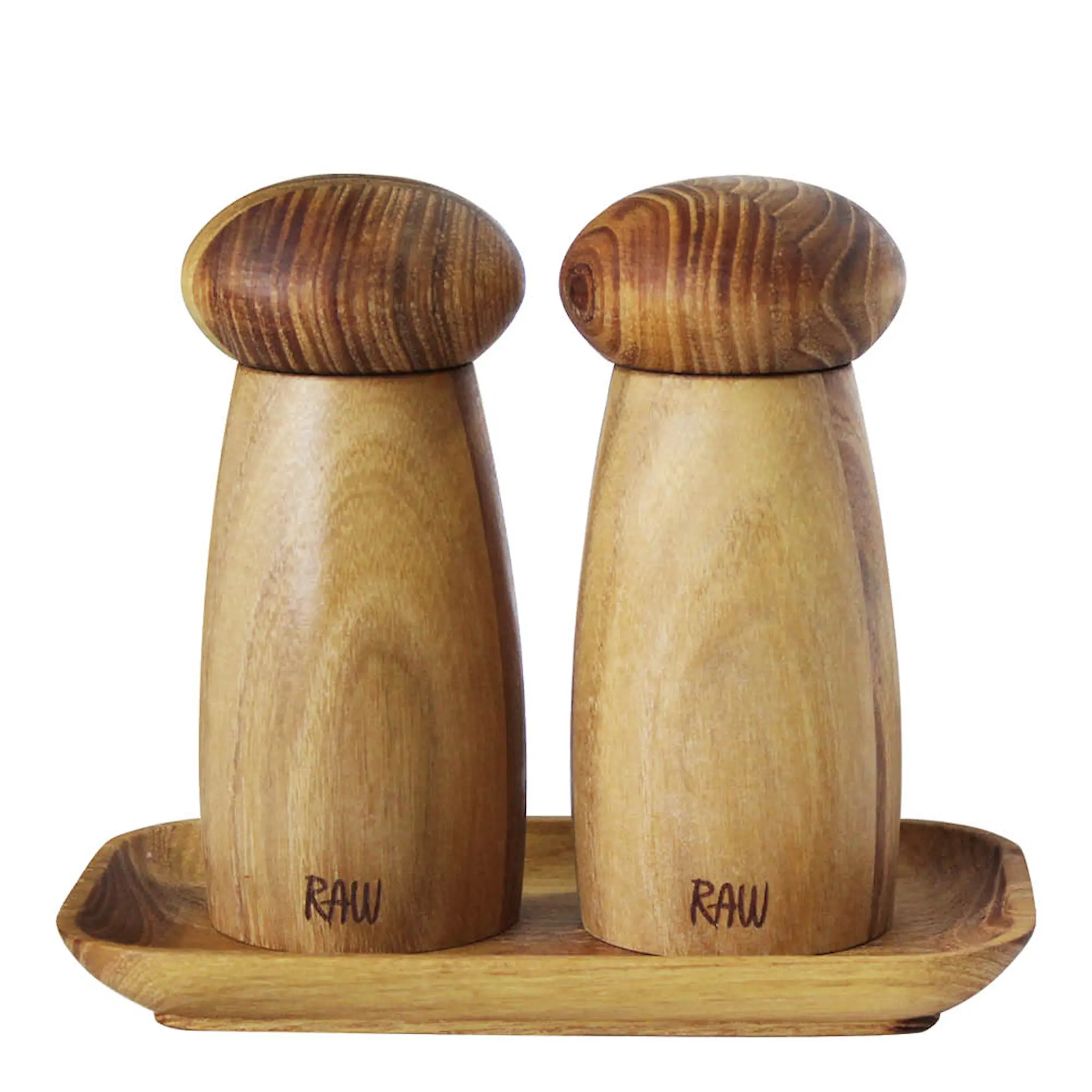Aida RAW kvarnset med bricka 13,5 cm 3 delar teak