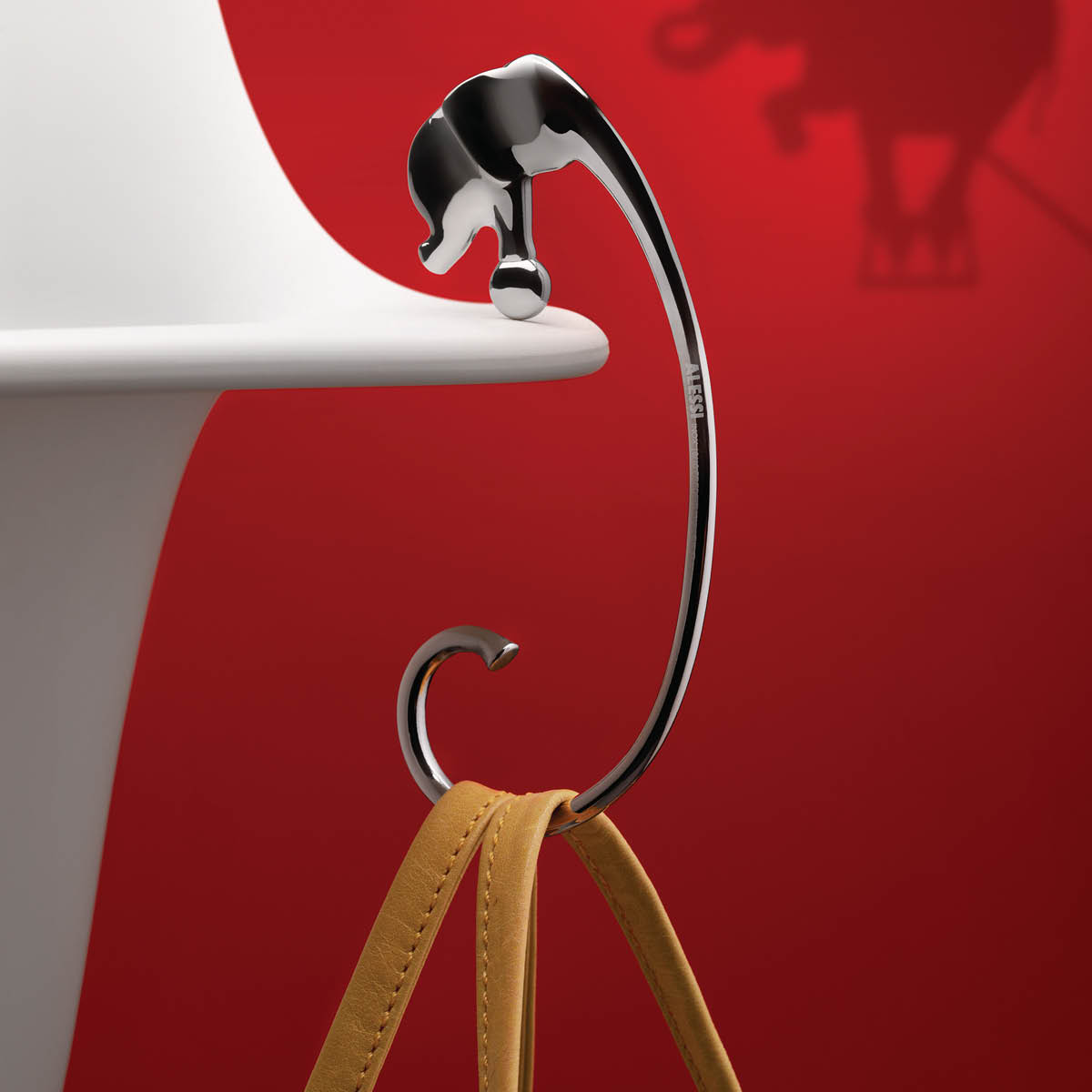 Alessi Jumbo Laukkukoukku pöytään 12 cm Teräs