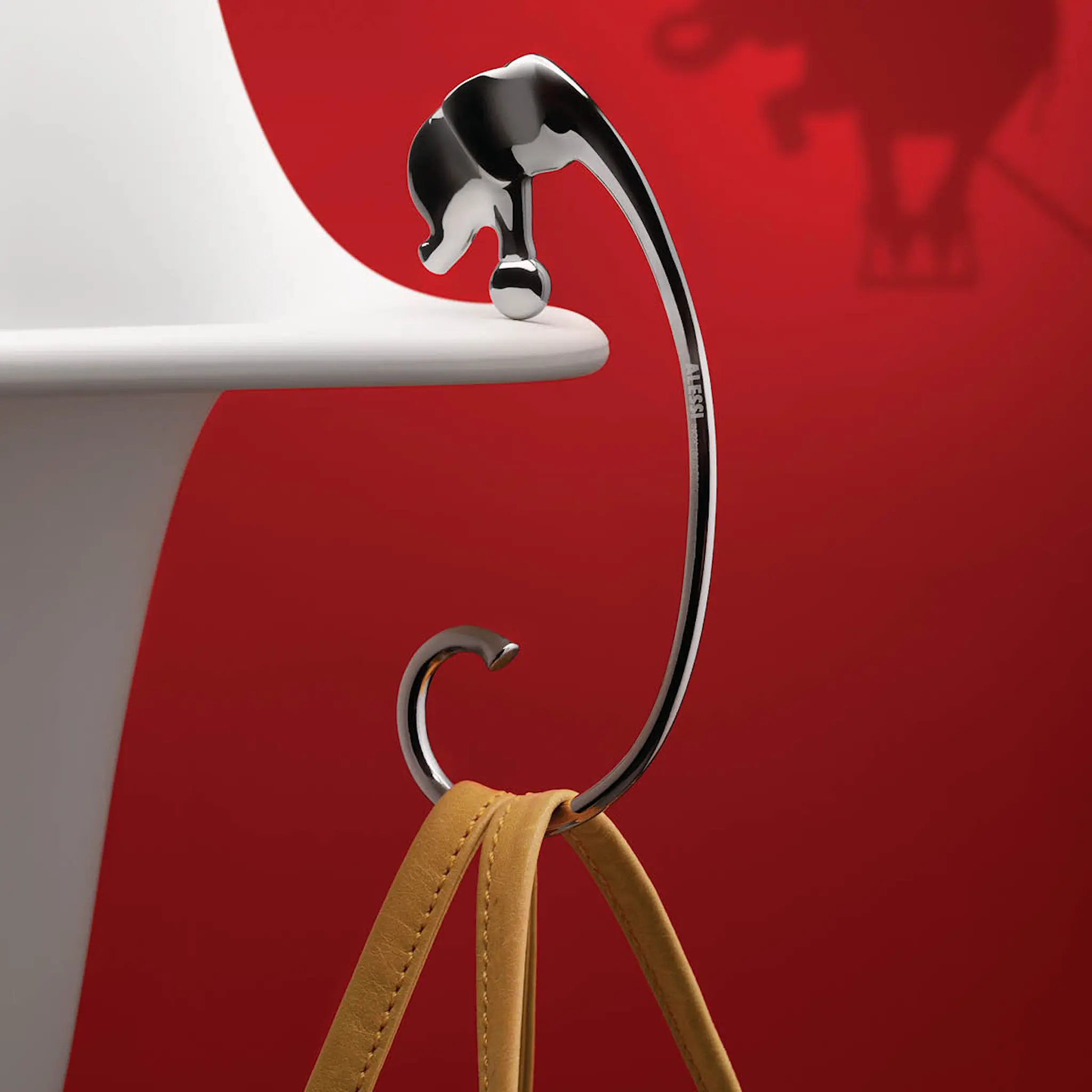 Alessi Jumbo Laukkukoukku pöytään 12 cm Teräs