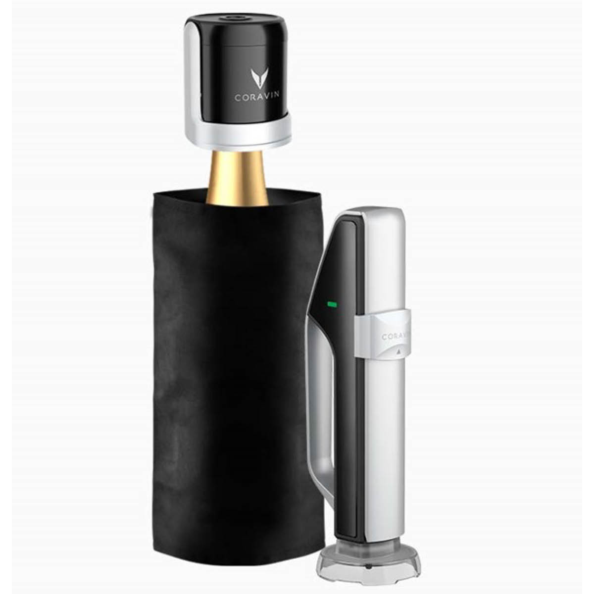 Coravin Sparkling vinbevaringssystem 5 deler sølv