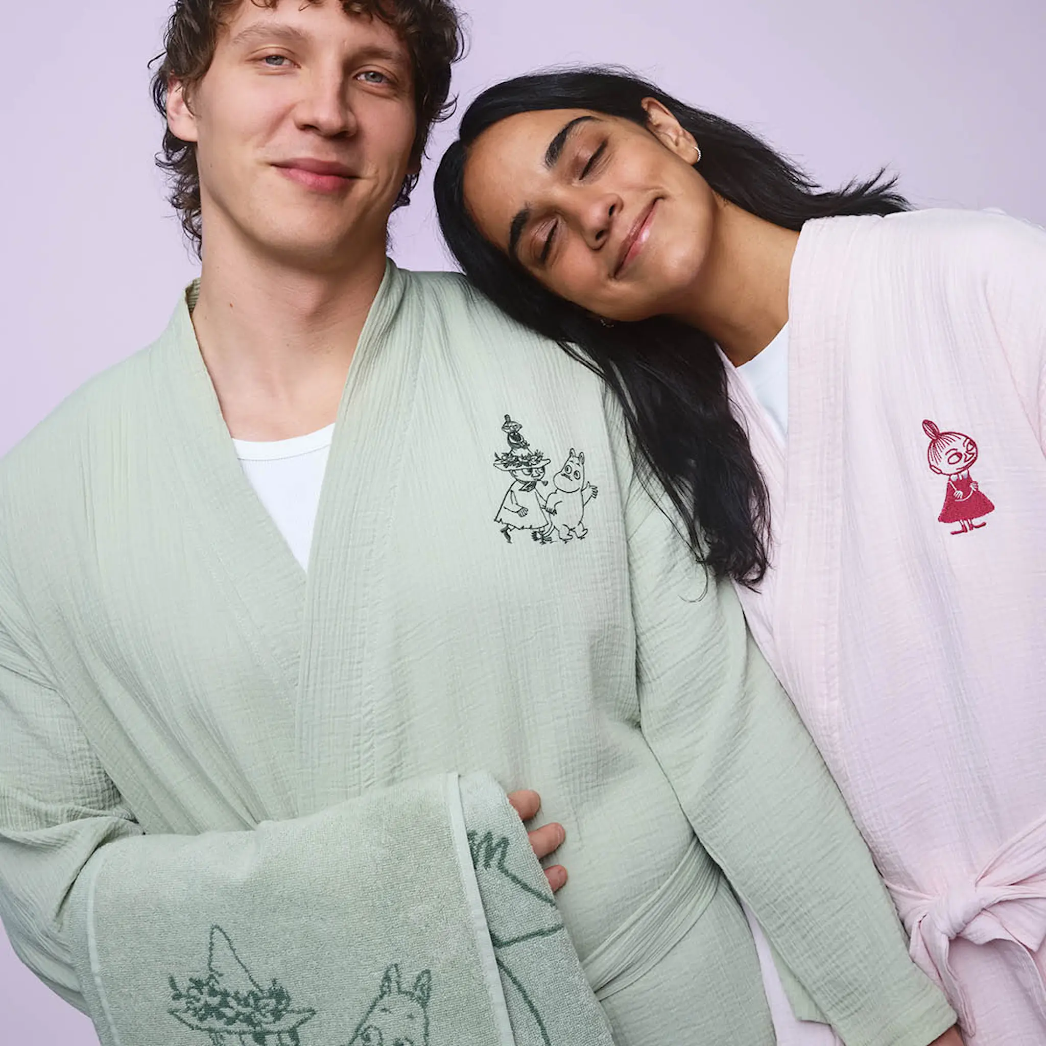 Moomin Arabia Mumin morgonrock muslin L/XL grön