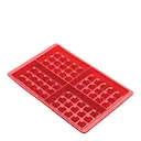Silikonformar för 8 st fyrkantiga våfflor röd