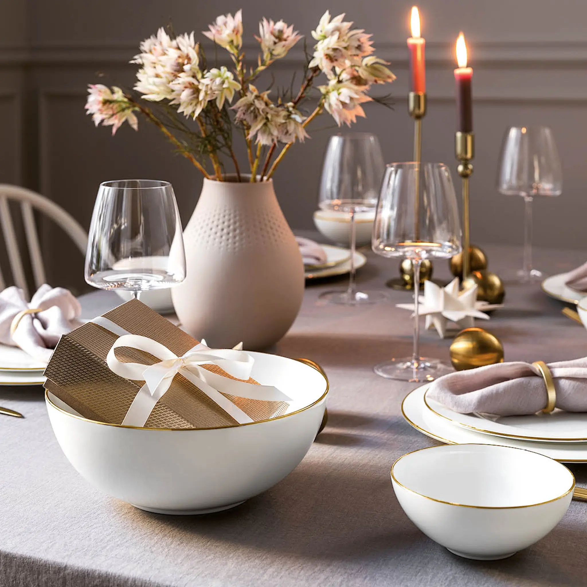 Villeroy & Boch Anmut Gold skål 13 cm vit/guld