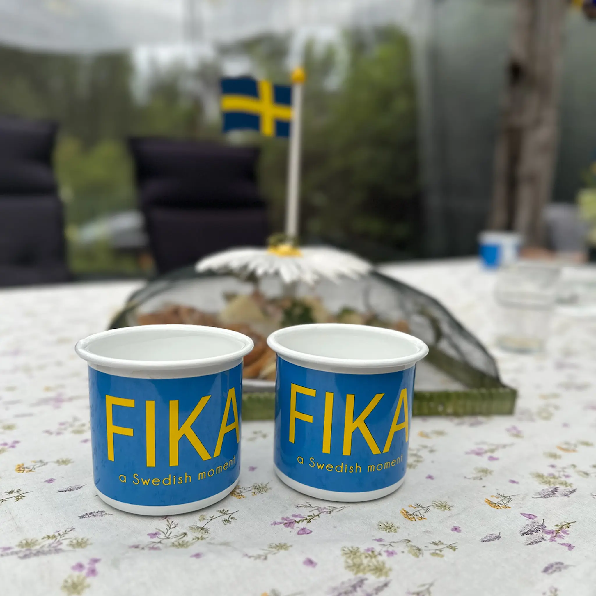 Citronelles Fika Emaljmugg 30 cl Moment Gul/Blå