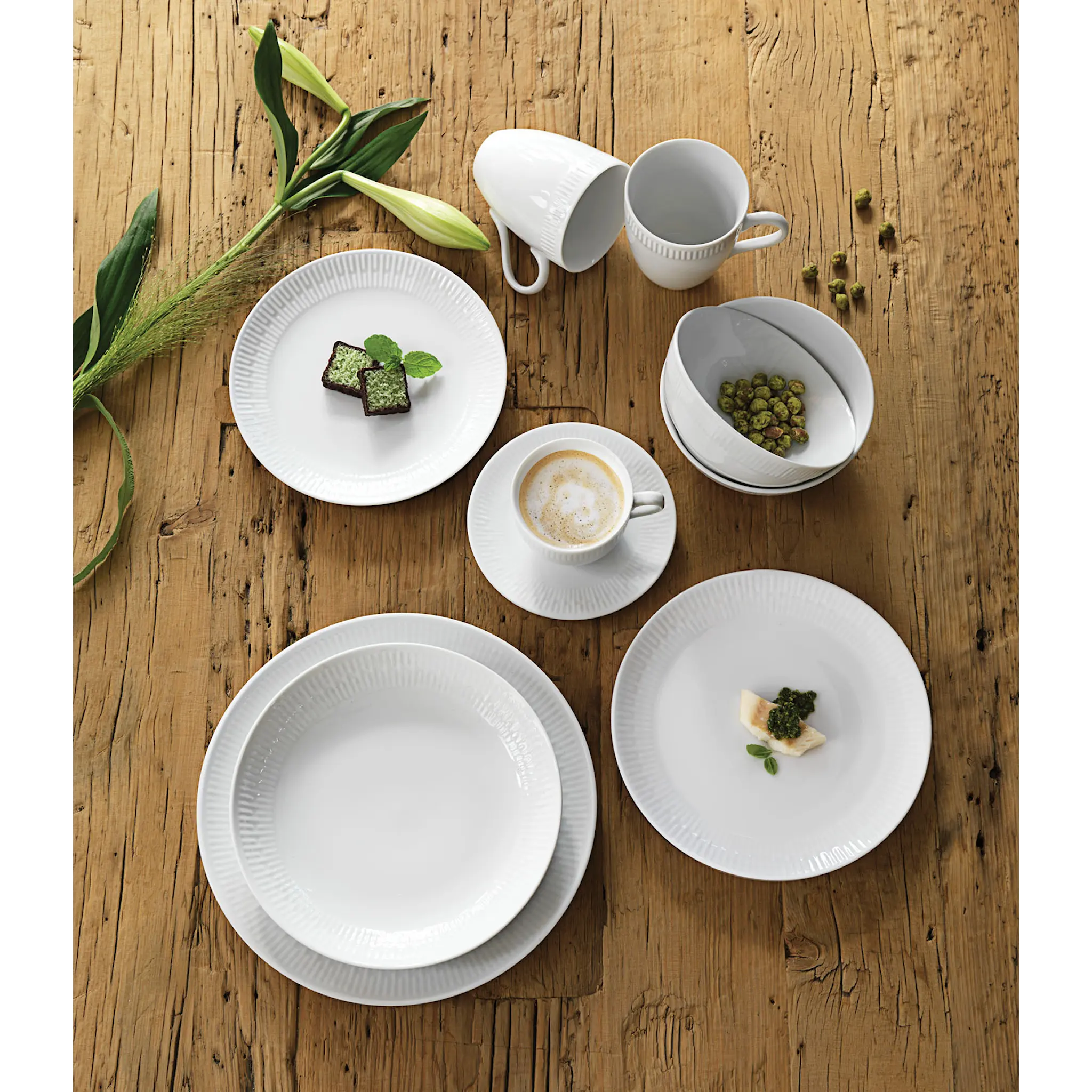 Aida Relief Tallrik 27 cm 4-pack Vit