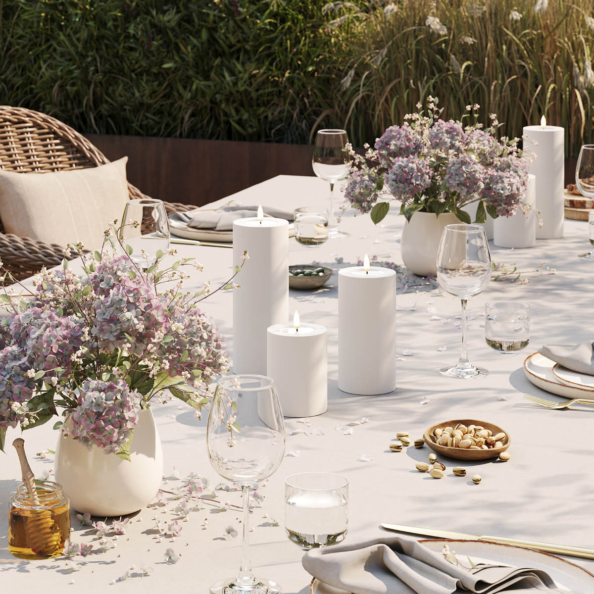 DeluxeHomeart LED utendørs kubbelys 5 x 7,5 cm hvit