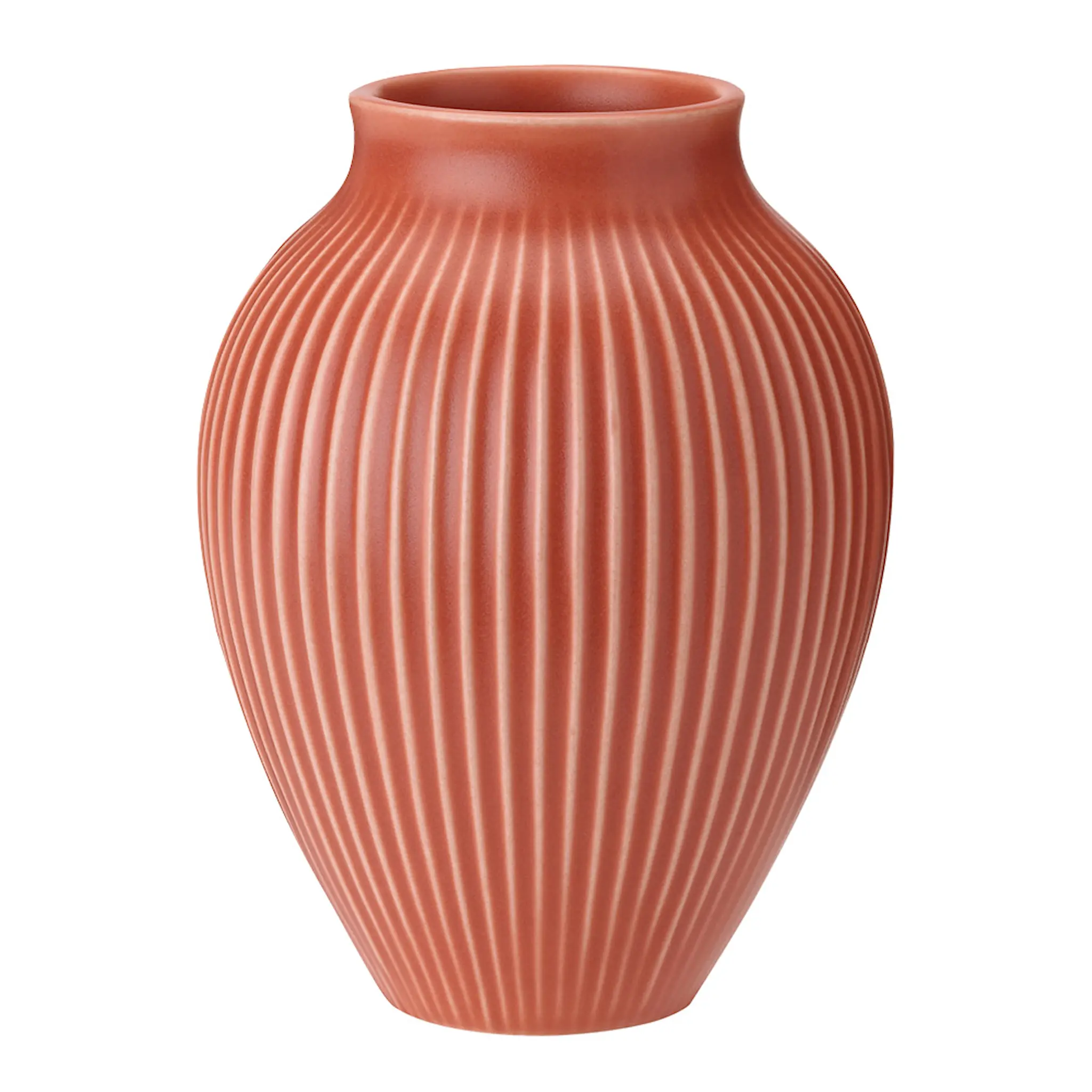 Knabstrup Keramik Ripple Vas 12,5 cm korall