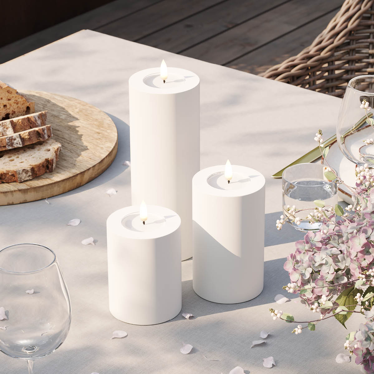 DeluxeHomeart LED utendørs kubbelys 5 x 7,5 cm hvit