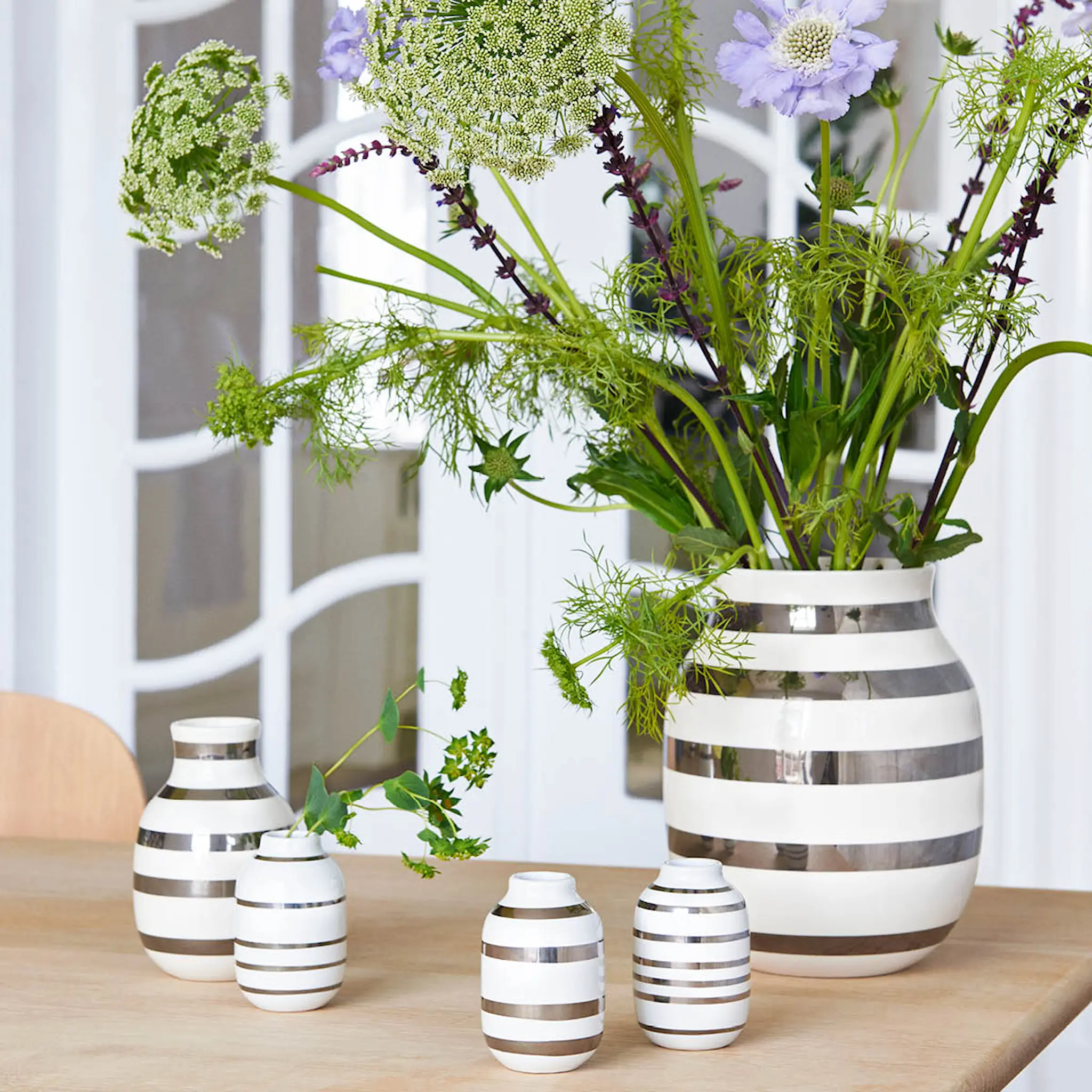 Kähler Omaggio Maljakko miniatyyri 3 kpl Hopea