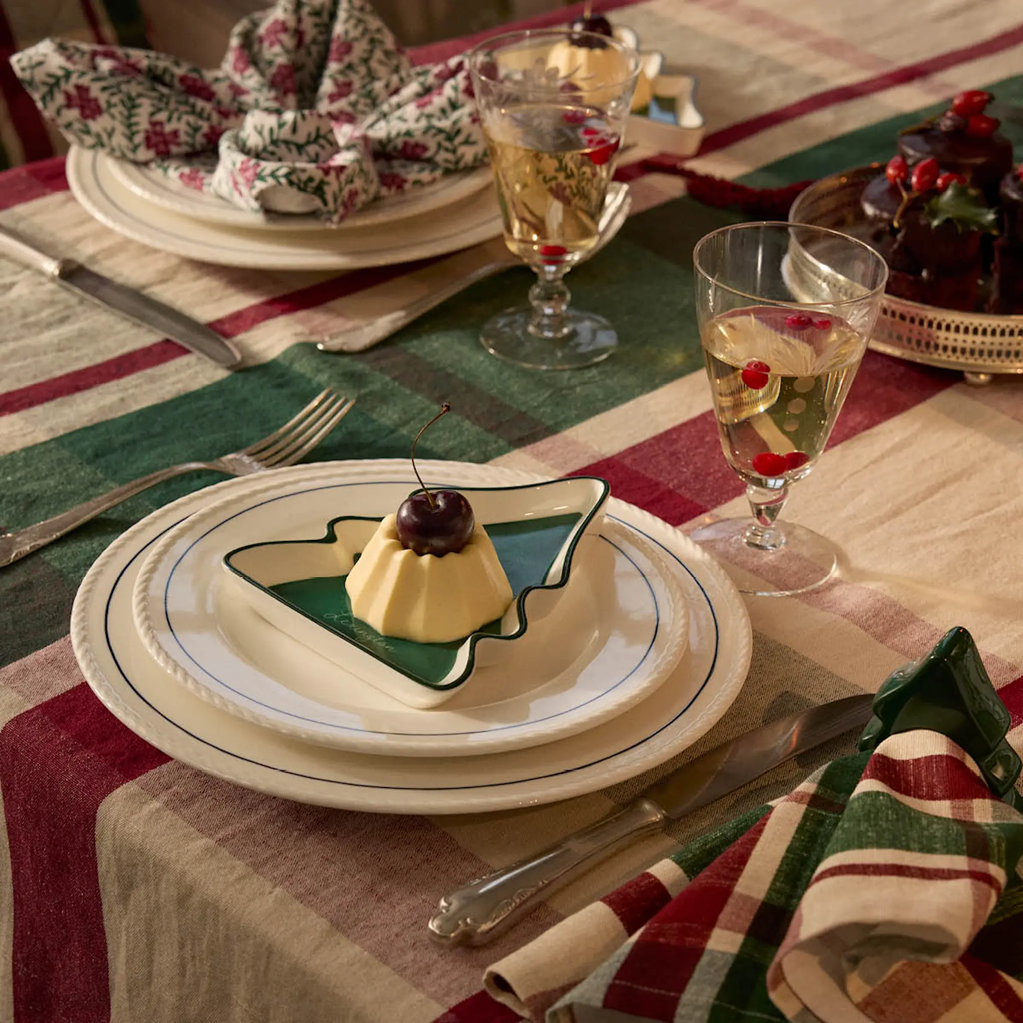 Lexington Lexington Pöytäliina 180x180 cm Vihreä/Punainen/Beige