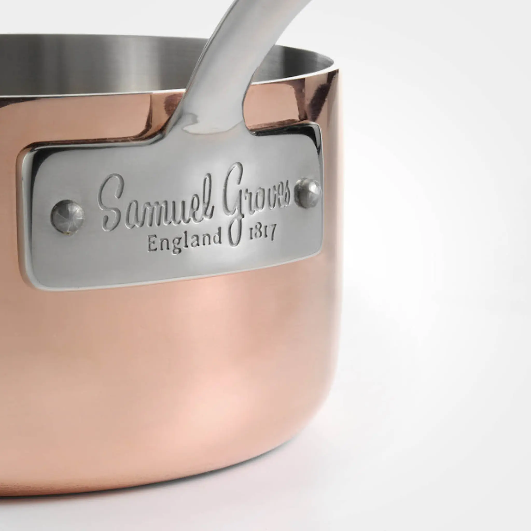 Samuel Groves Copper Induction kasserolle med lokk 1,5L