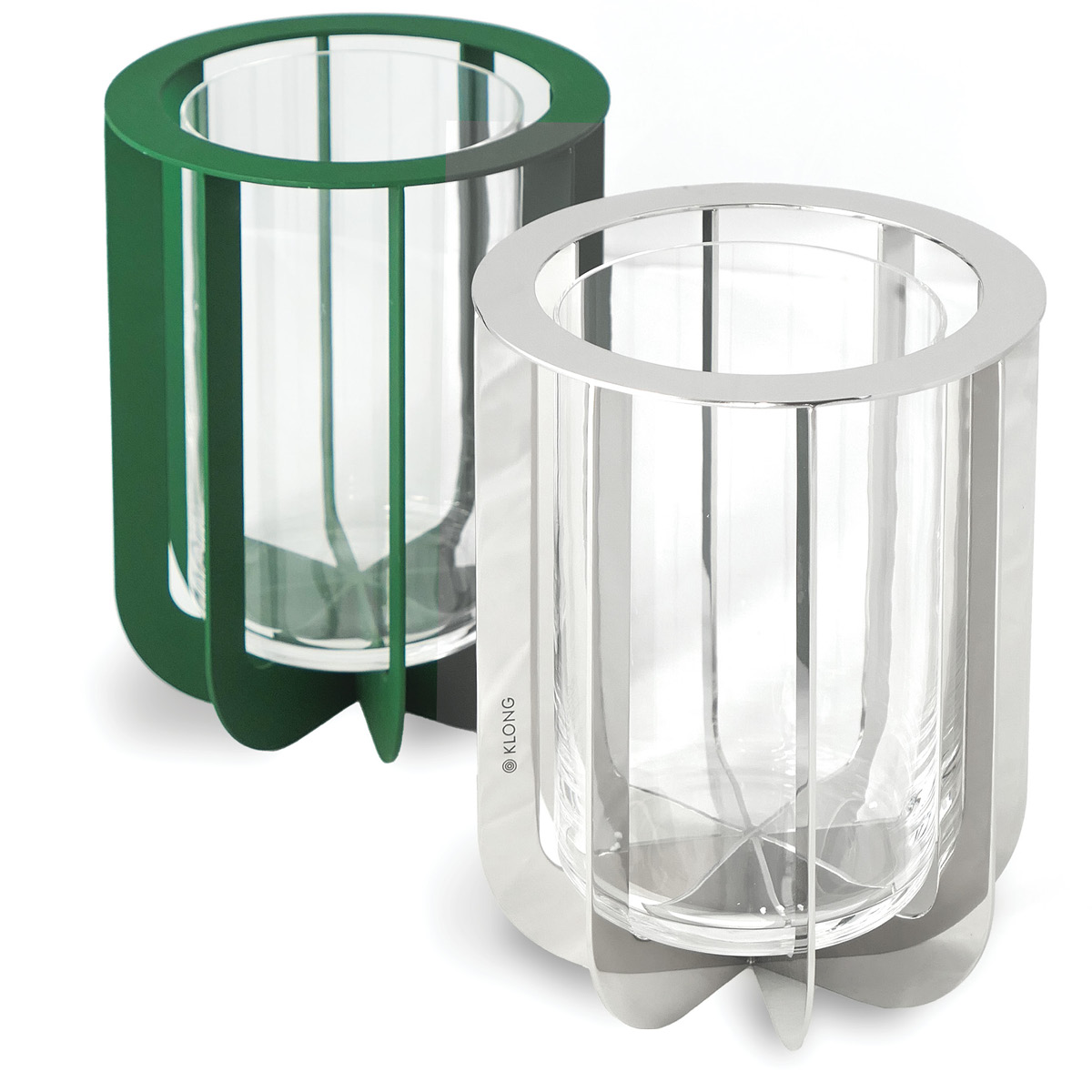 Klong Jazz vase 20 cm stål/glass