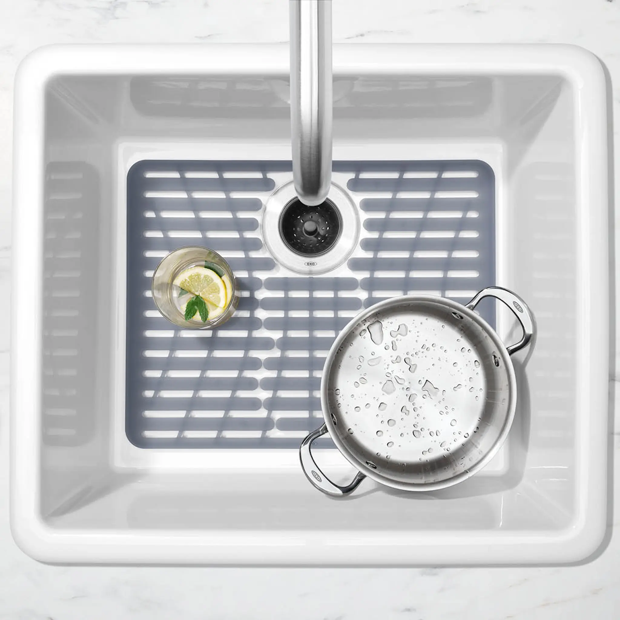 Oxo Silikonmatta för diskho 41,5x32,5 cm Grå