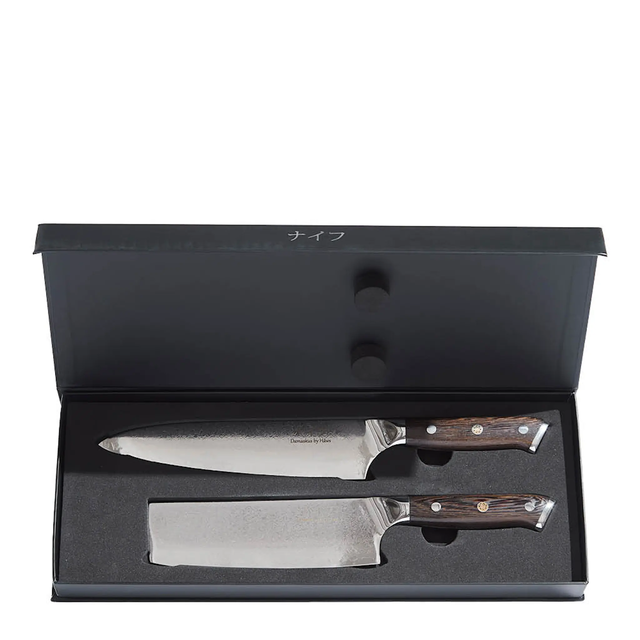 Damaskus by Haws Wengè knivset 2 delar kockkniv + grönsakskniv