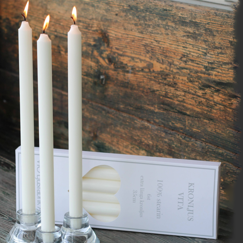 Vio Ljusfabrik Kronlys 35 cm 6 stk hvit