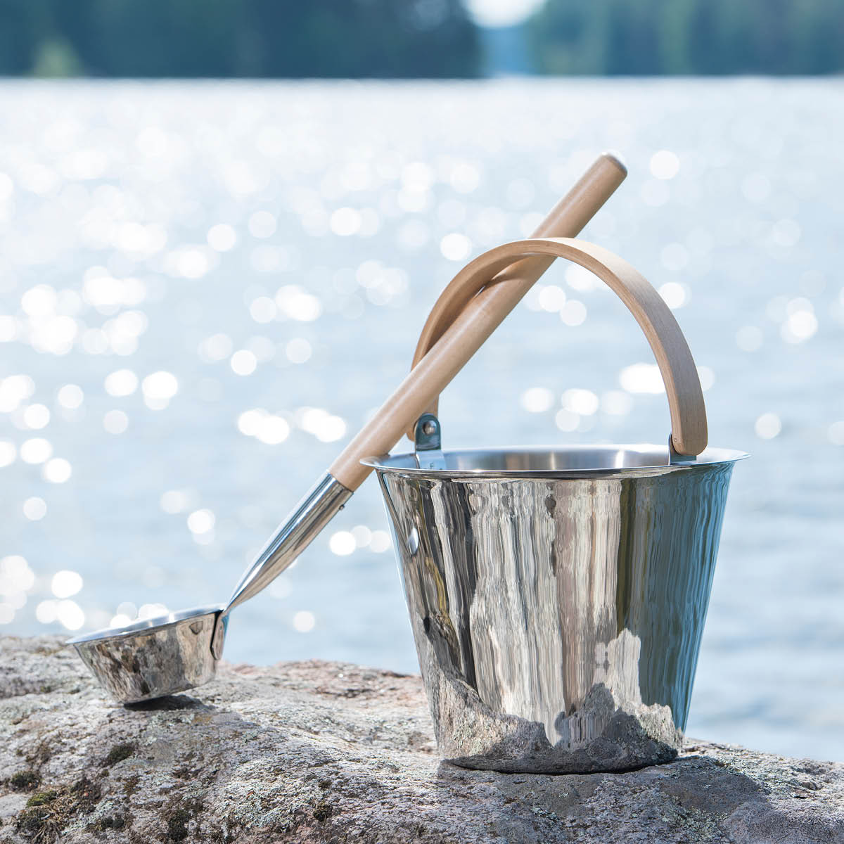 Rento Bastuskopa 50,5 cm stål/björk