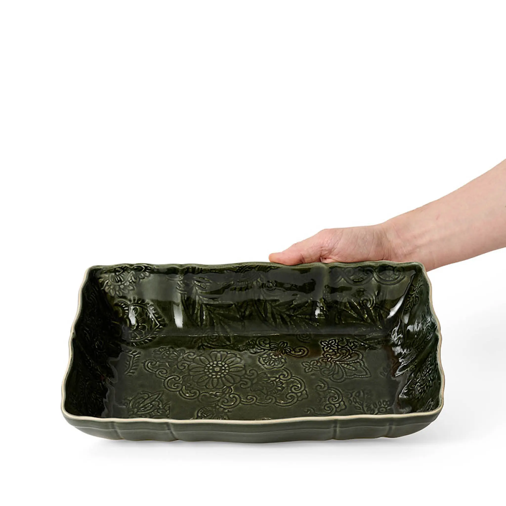 Sthål Arabesque ildfast form 35x23 cm shadow