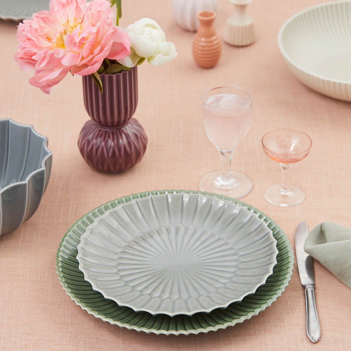 Dottir Samsurium lunsjtallerken 22,2 cm blå/grå