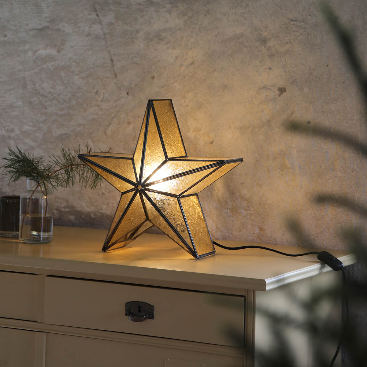 Markslöjd Ayla bordstjerne 1 lys antikk sølv/rav