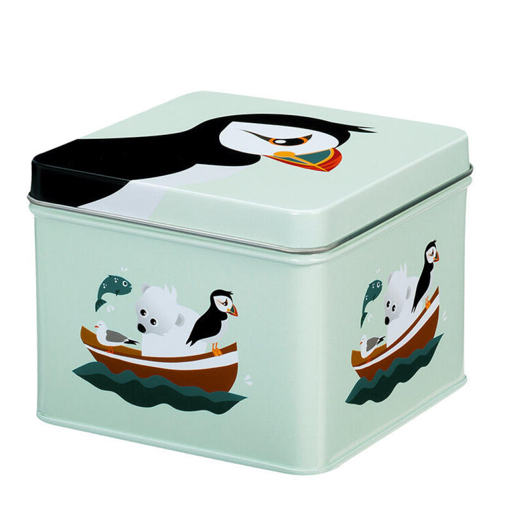 Blafre Lunnefågel matlåda / förvaringslåda 10x10 cm blå