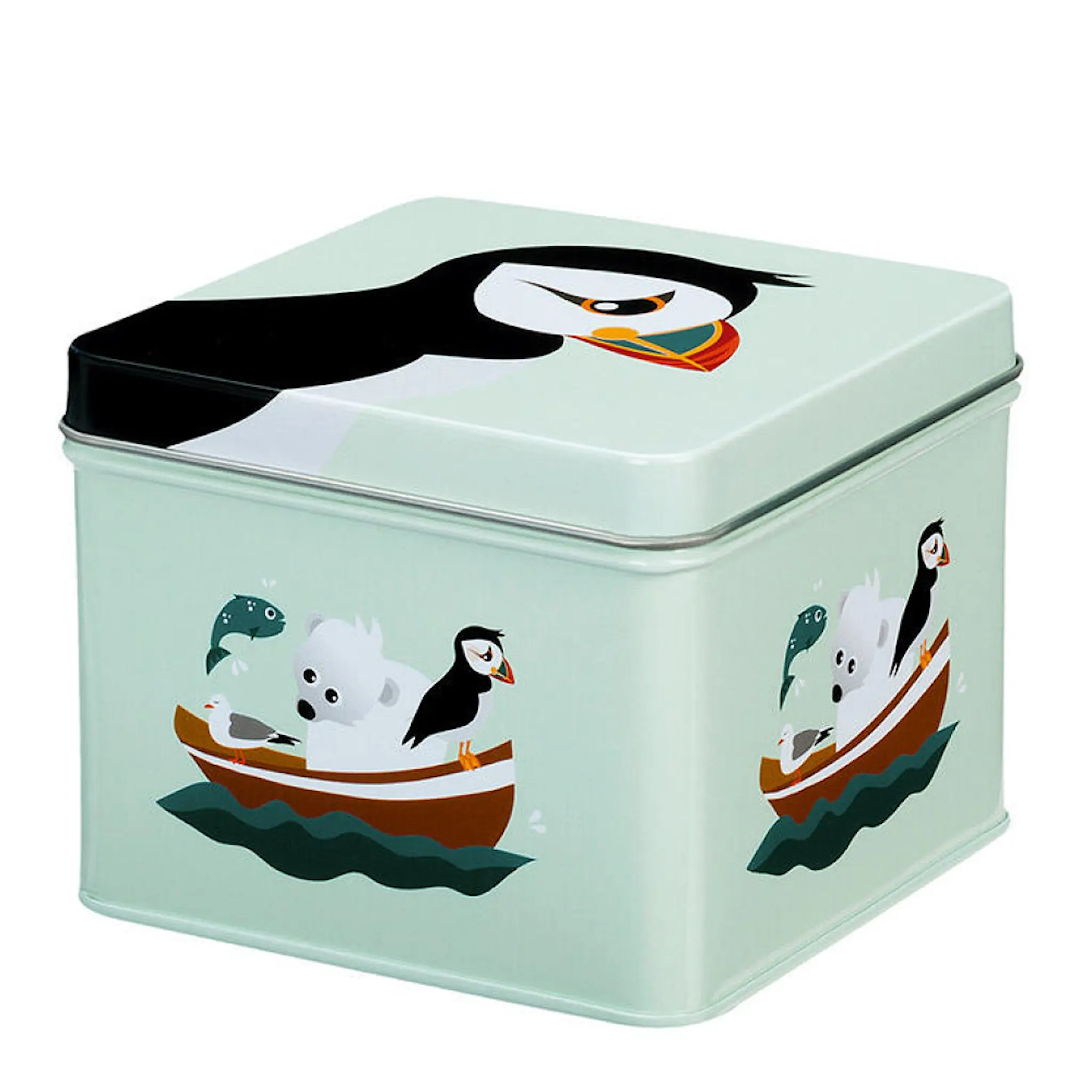 Blafre Lunnefågel matlåda / förvaringslåda 10x10 cm blå