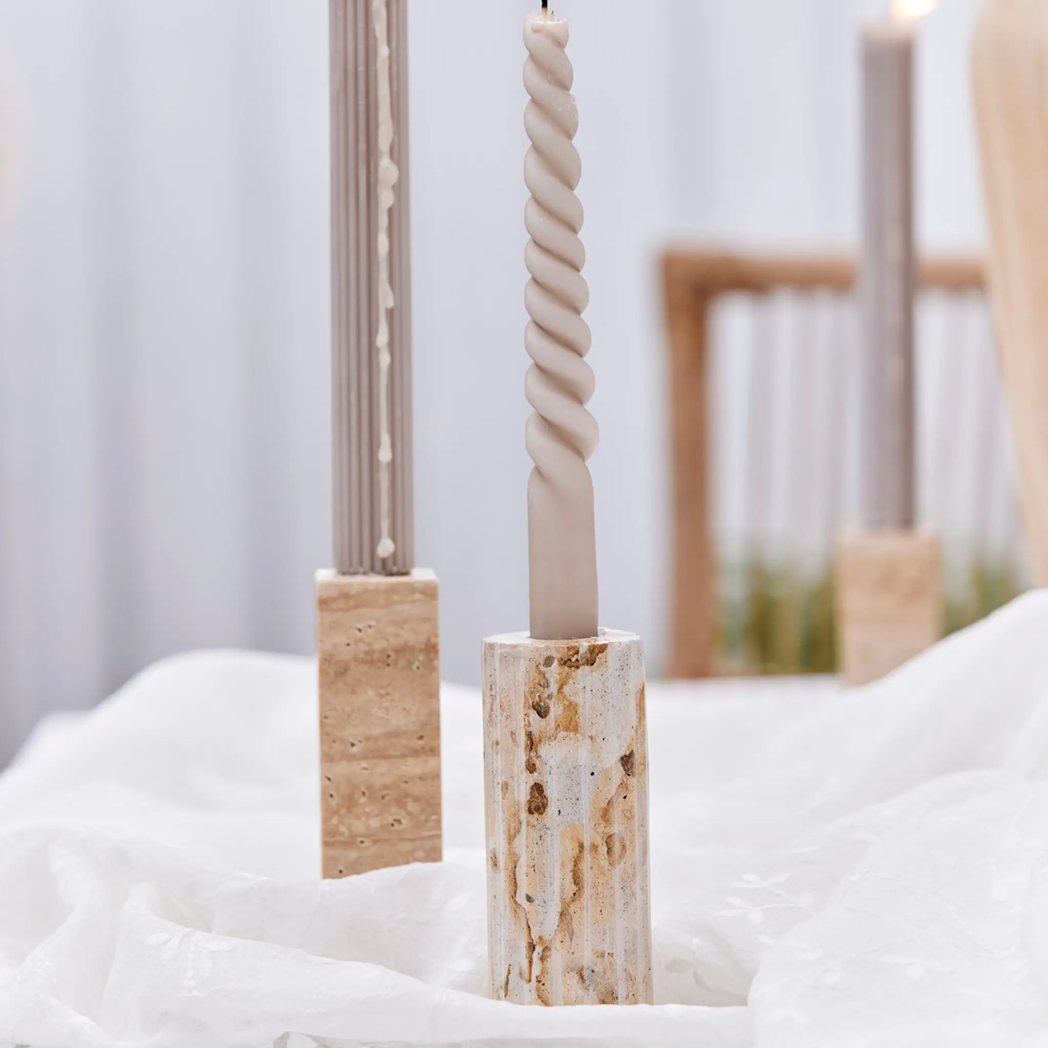 Lene Bjerre Travina ljusstake 10 cm sand