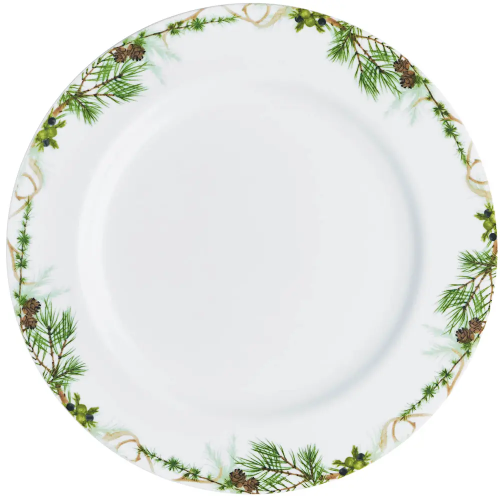 Nostalgi Lautanen 31 cm Valkoinen/Vihreä