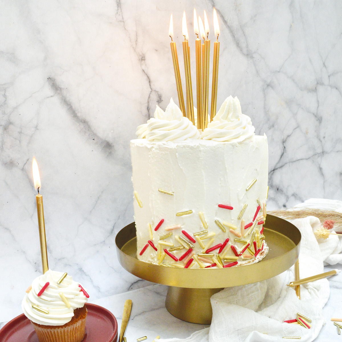 ScrapCooking Tårtljus 12-pack 12 cm guld