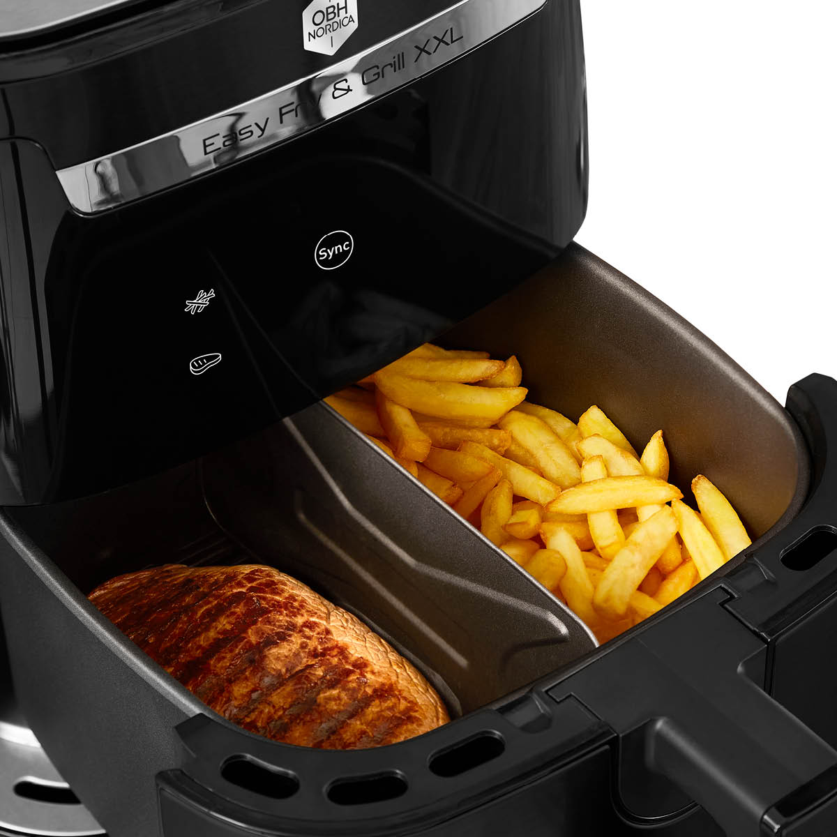 OBH Nordica Easy Fry & Grill XXL 2-i-1 airfryer AG8018S0 Svart