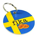 Nyckelring 5 cm Fika Kanelbullar