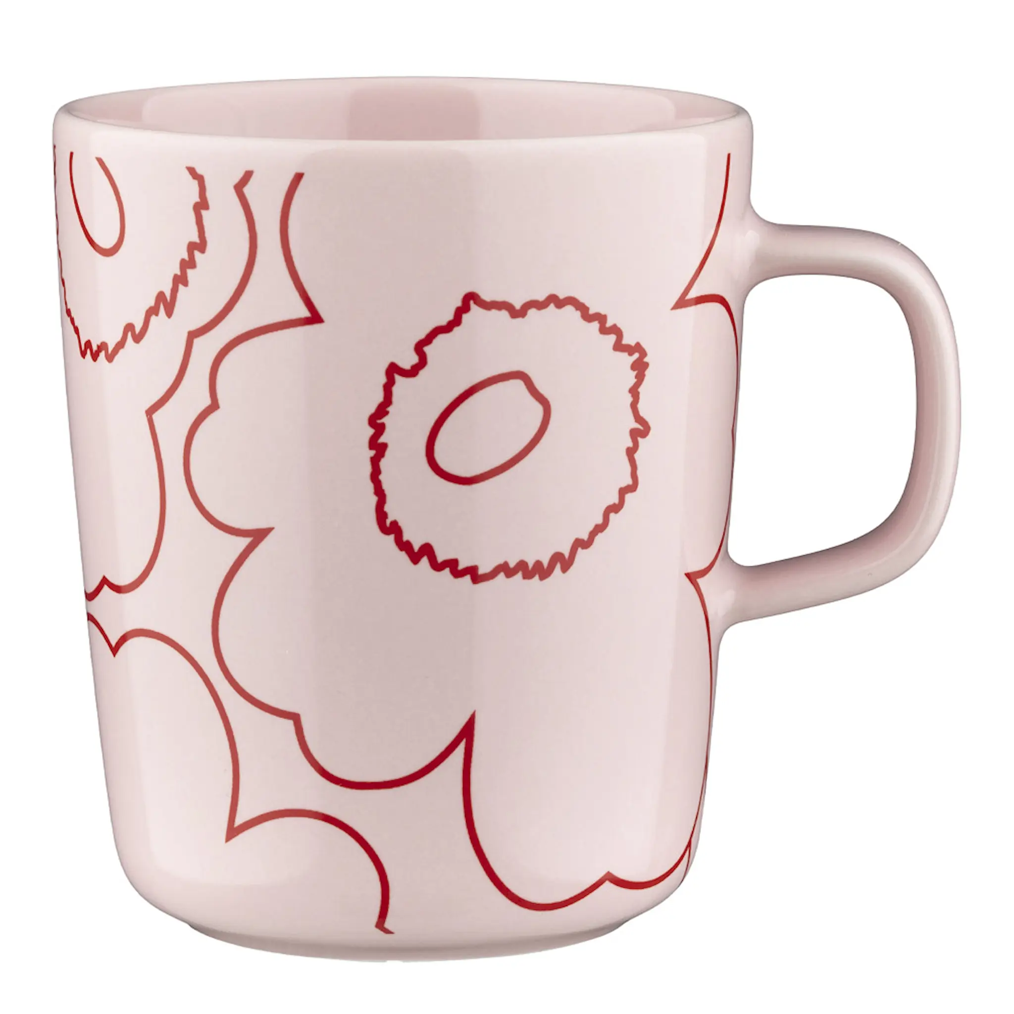 Marimekko Piirto Unikko mugg 25 cl rosa/röd
