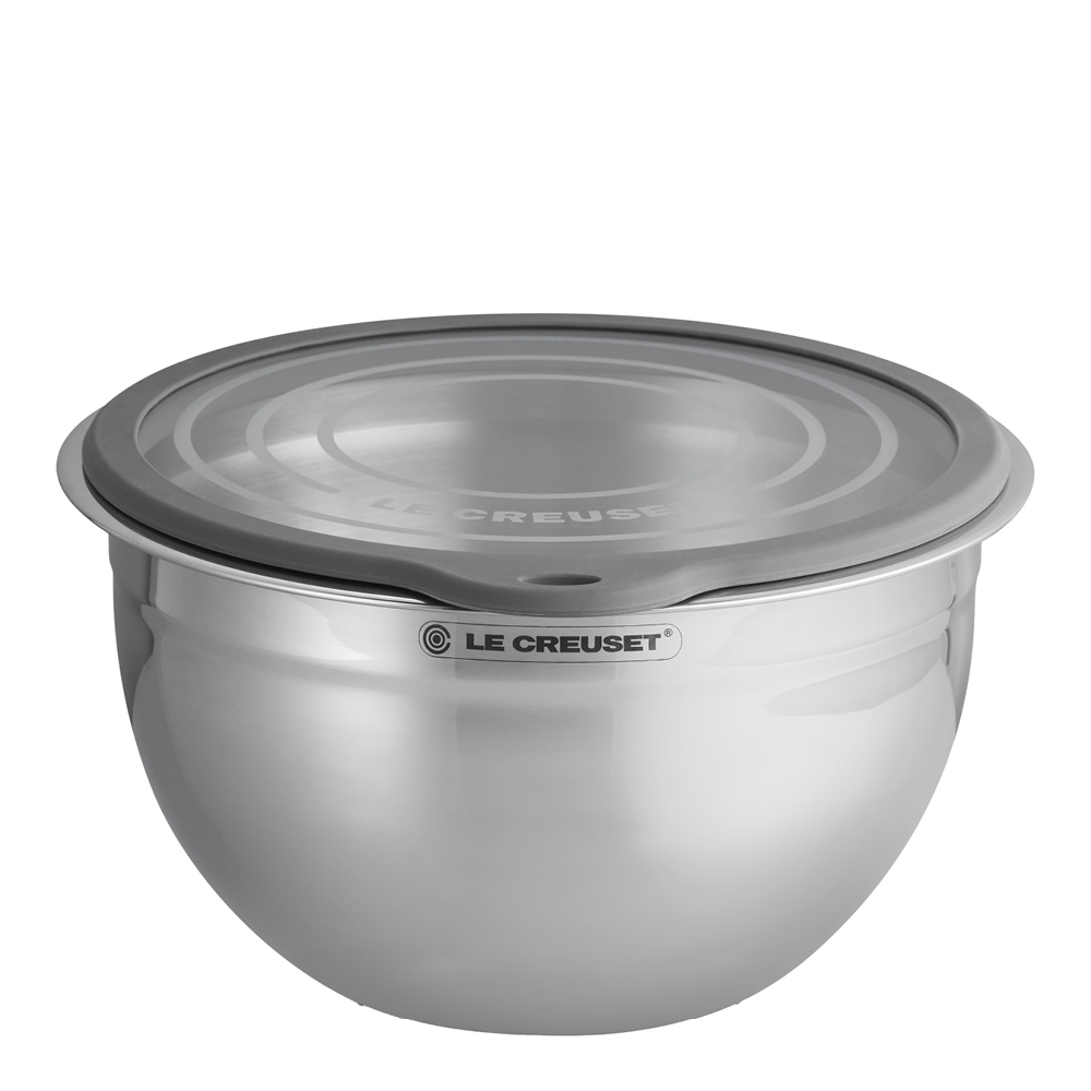 Le Creuset - Kulho lasikannella 27 cm 4,7 L Teräs/Harmaa