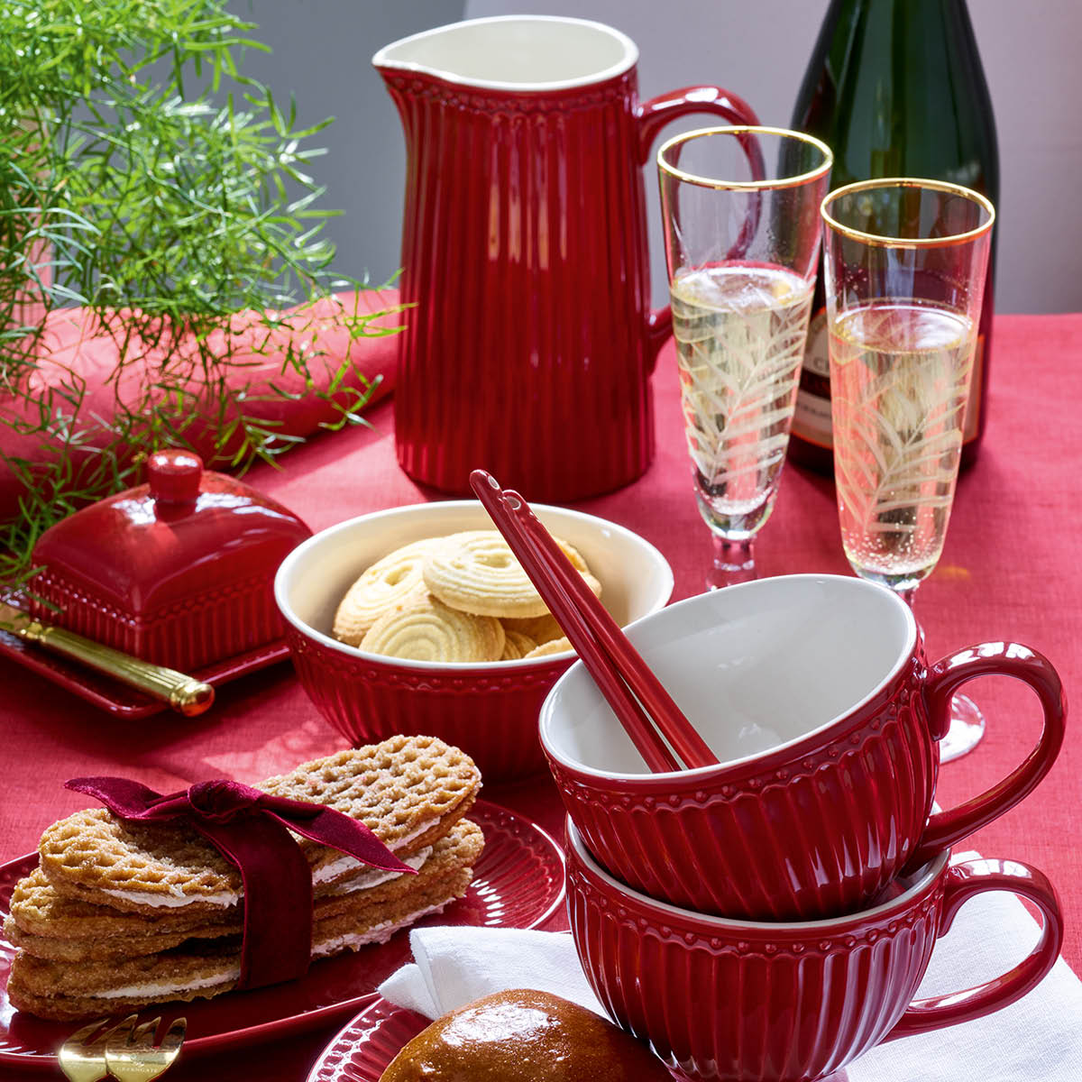 GreenGate Everyday Alice mugge 1L dark red