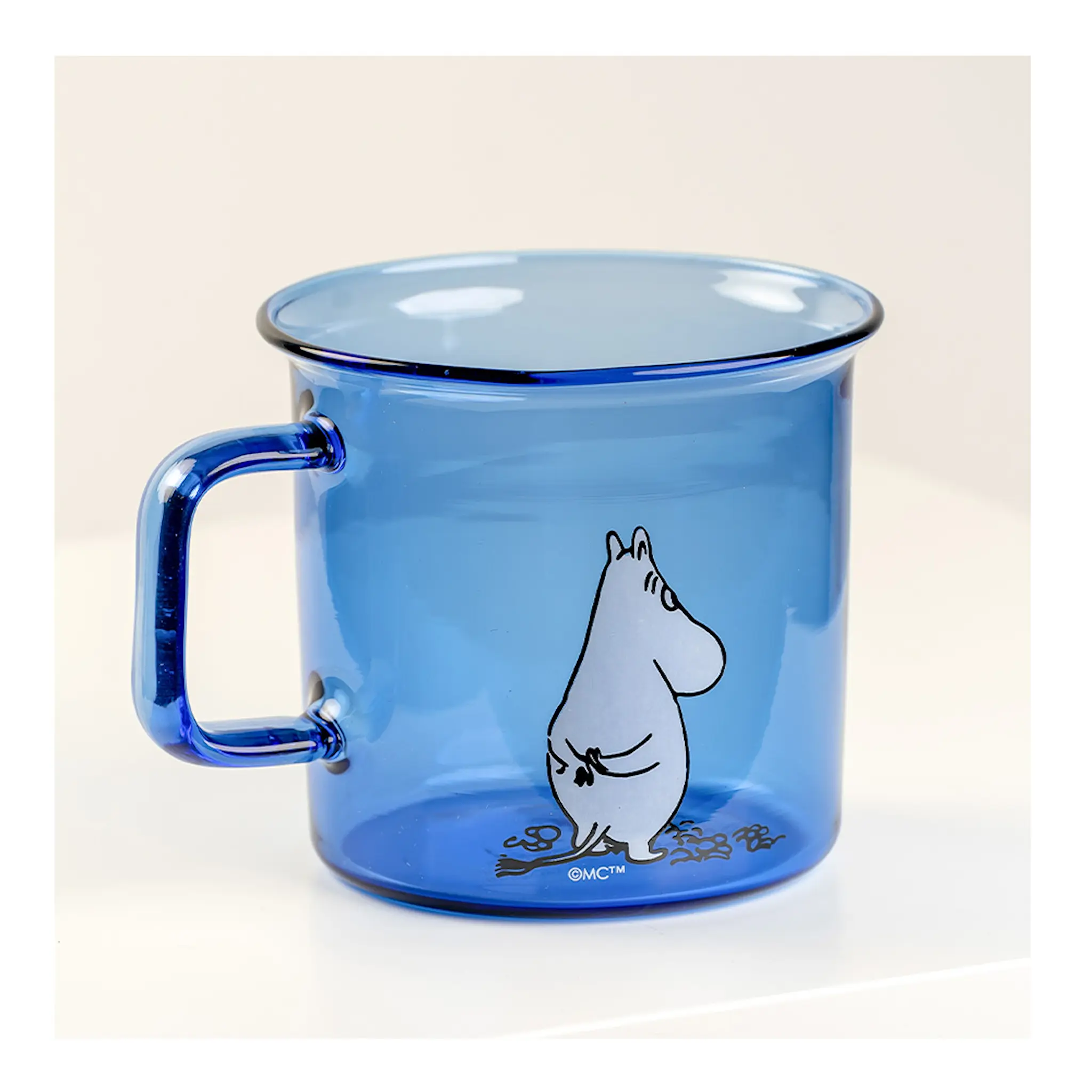 Muurla Mumin Glasmugg Mumintrollet 35 cl Blå