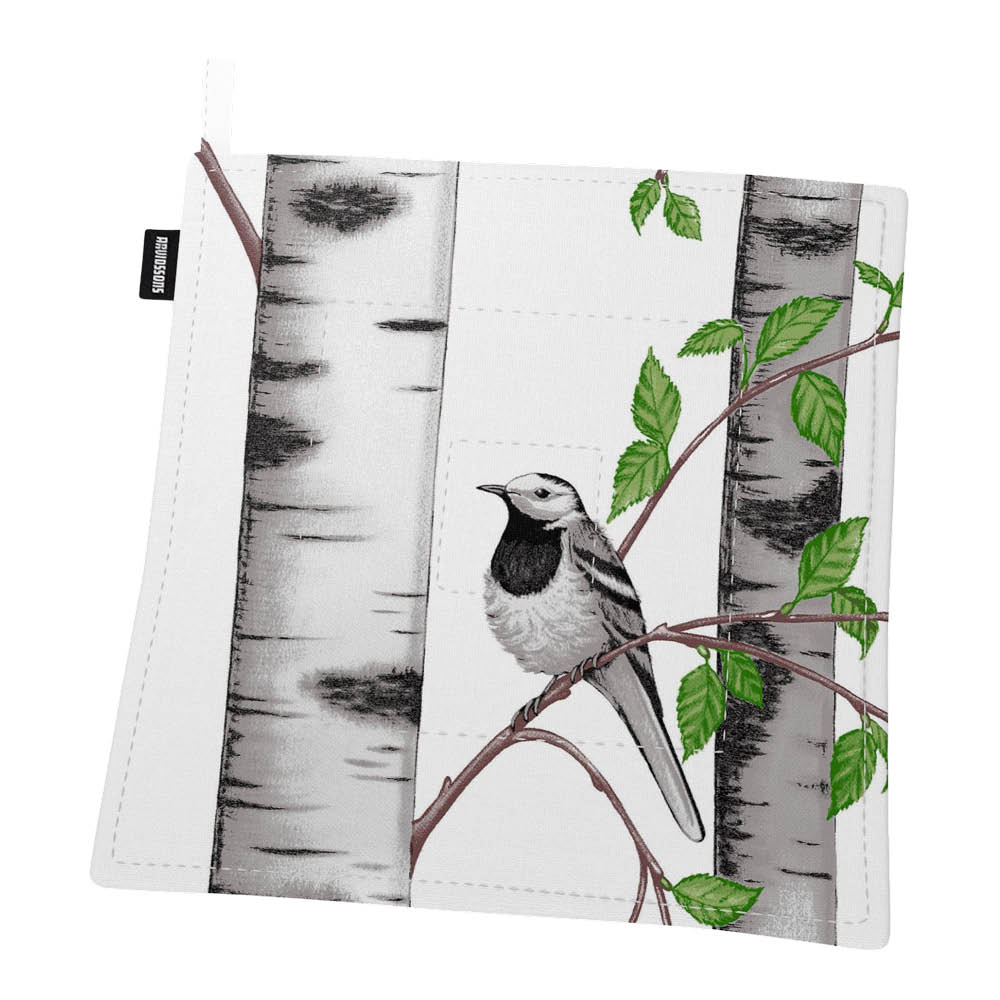 Arvidssons Björkdungen grytlapp 22x22 cm offwhite/grön