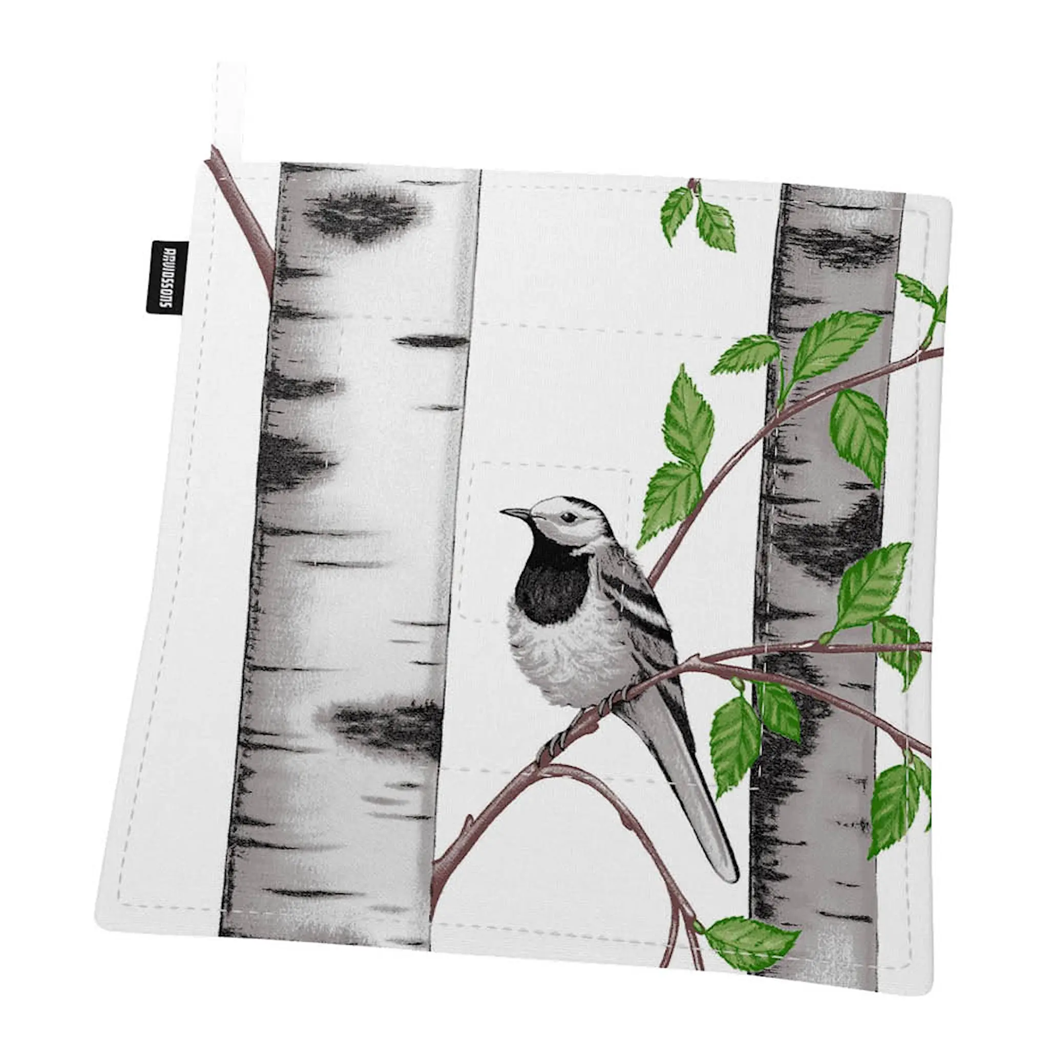 Arvidssons Björkdungen grytlapp 22x22 cm offwhite/grön