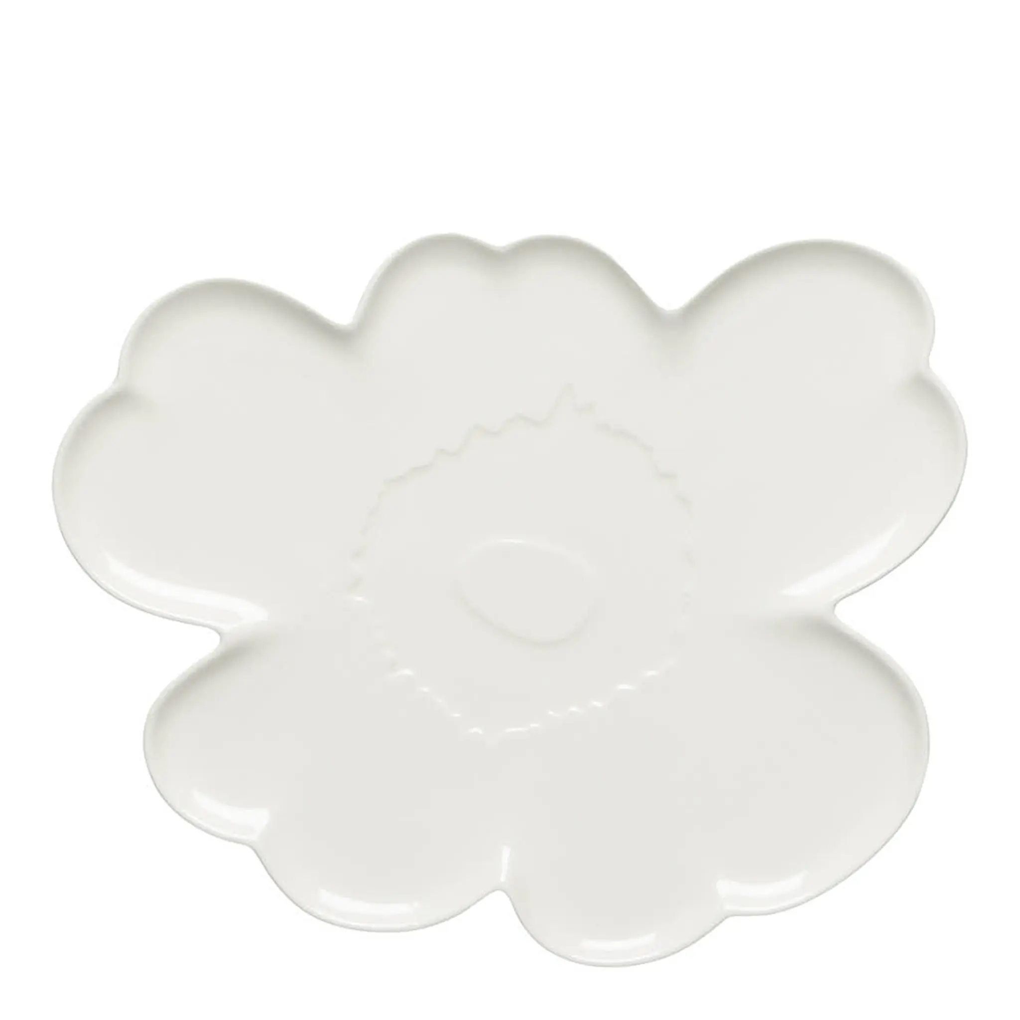 Marimekko Unikko serveringsfat blomma 32x32 cm vit
