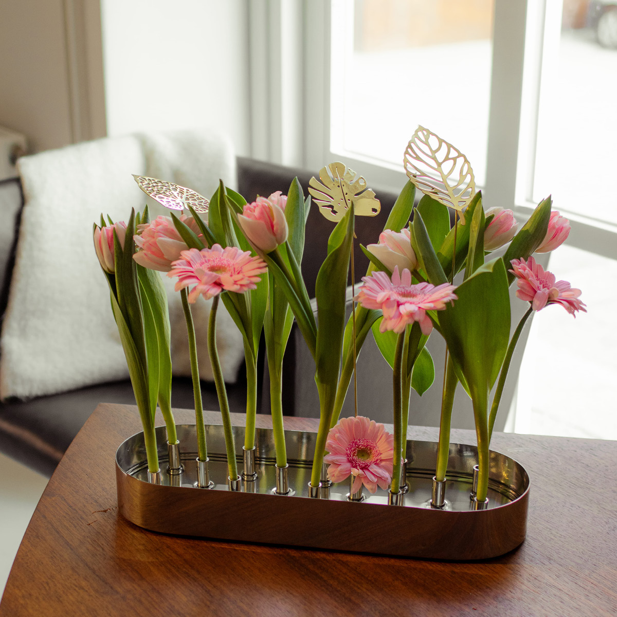 Klong Brass Leaves Wood 2 stk