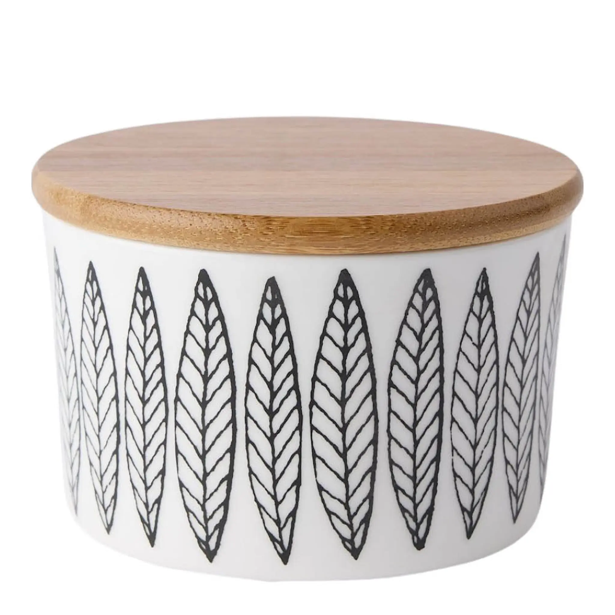 Gustafsberg Salix Svart burk 10 cm med lock
