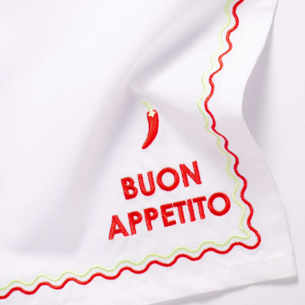 Vondels Summer Party servett 45 cm 2-pack BUON APPETITO white