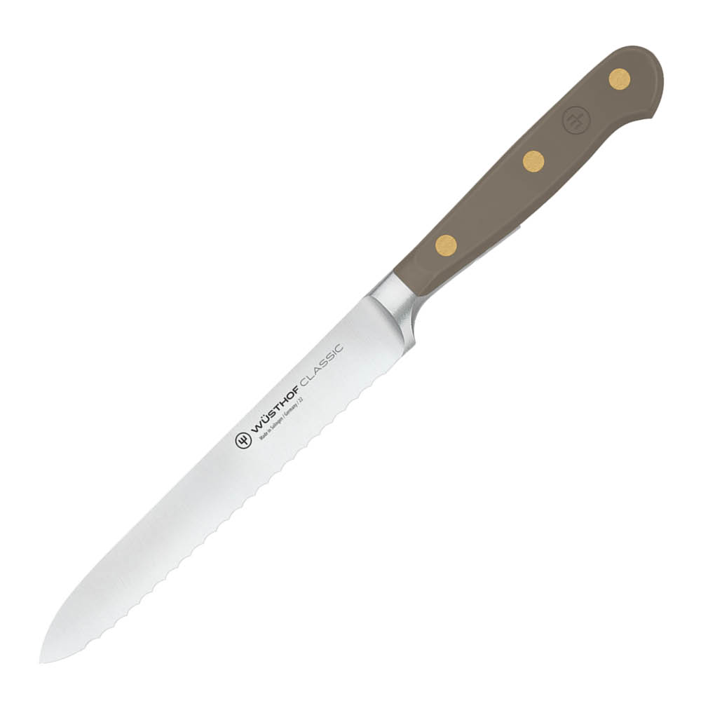 Wüsthof Classic Colour tomaatti- ja makkaraveitsi 14 cm hammastettu Velvet Oyster
