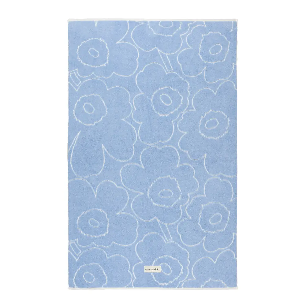 Piirto Unikko Kylpypyyhe 160x100 cm Sininen/Valkoinen